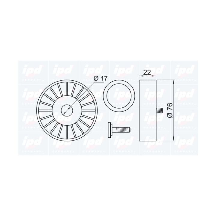 Kreipiantysis skriemulys, V formos rumbuotas diržas IPD 15-0394