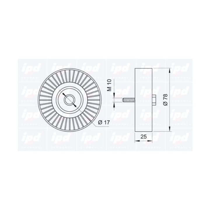 Kreipiantysis skriemulys, V formos rumbuotas diržas IPD 15-0649