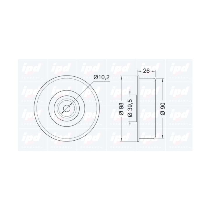 Kreipiantysis skriemulys, V formos rumbuotas diržas IPD 15-0757