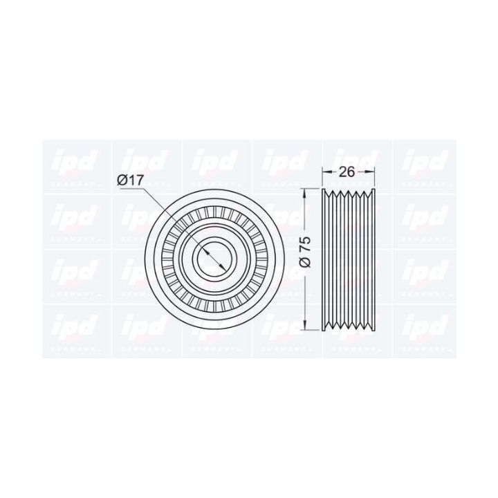 Kreipiantysis skriemulys, V formos rumbuotas diržas IPD 15-0768