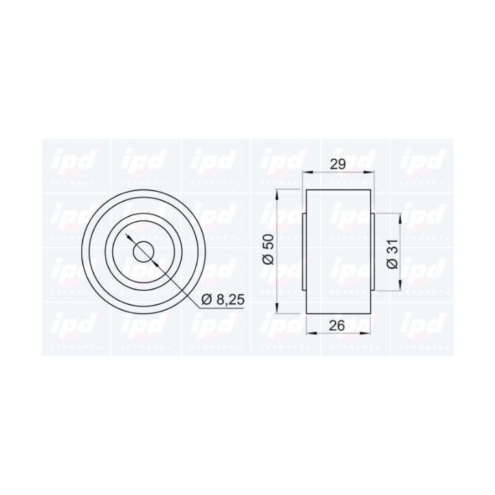 Kreipiantysis skriemulys, V formos rumbuotas diržas IPD 15-0843