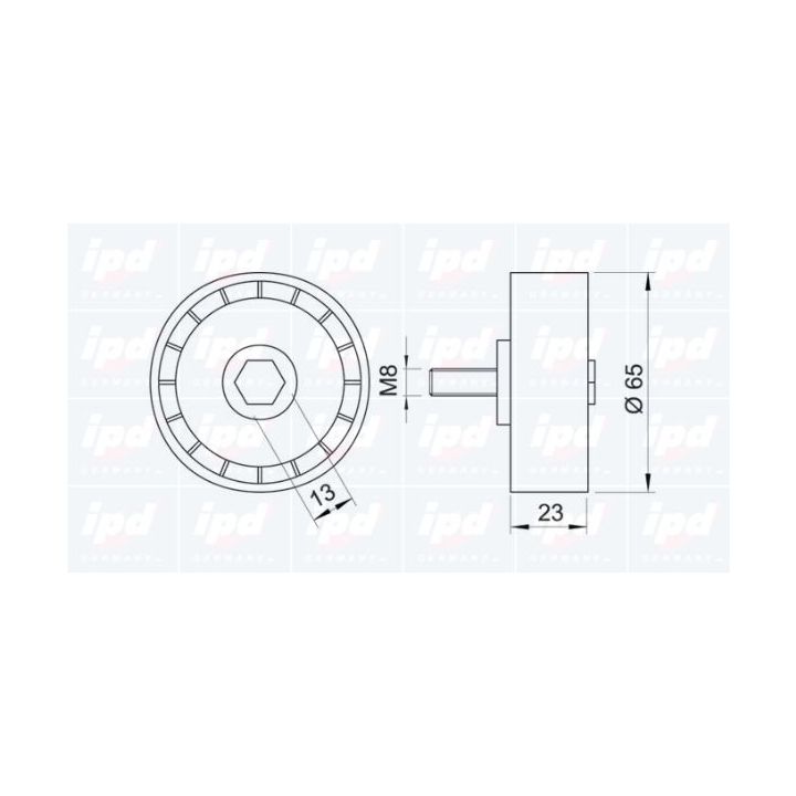 Kreipiantysis skriemulys, V formos rumbuotas diržas IPD 15-0866