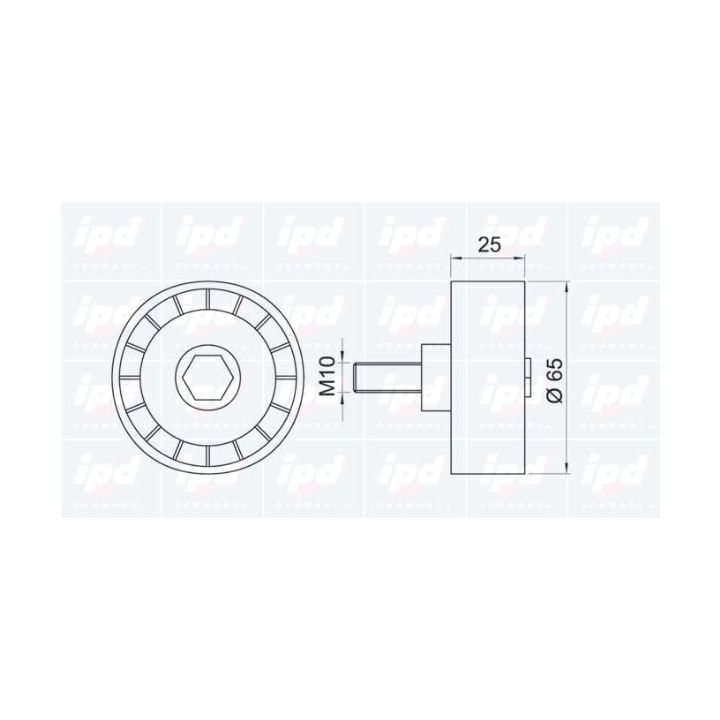 Kreipiantysis skriemulys, V formos rumbuotas diržas IPD 15-0868