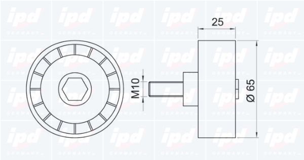 Kreipiantysis skriemulys, V formos rumbuotas diržas IPD 15-0868