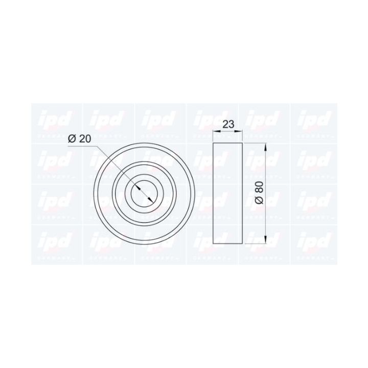 Kreipiantysis skriemulys, V formos rumbuotas diržas IPD 15-0937