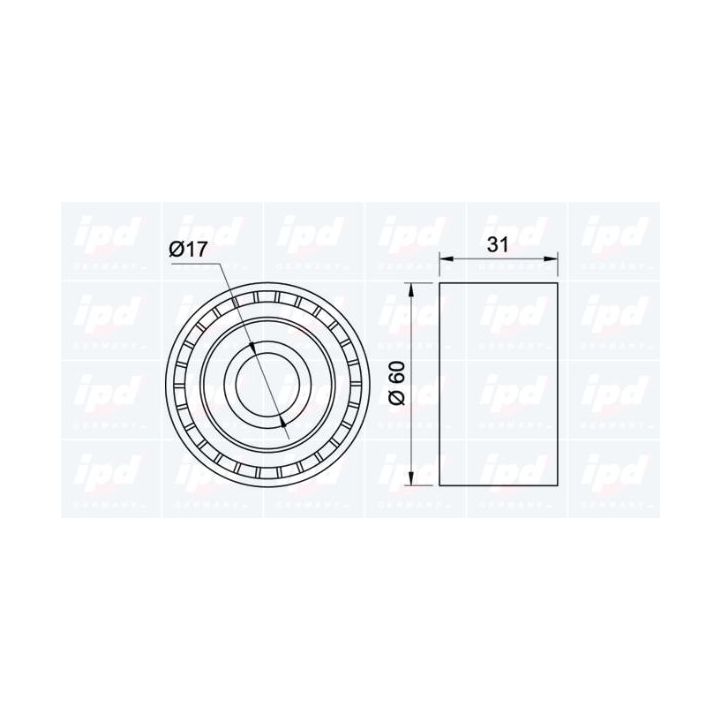 Kreipiantysis skriemulys, V formos rumbuotas diržas IPD 15-0966