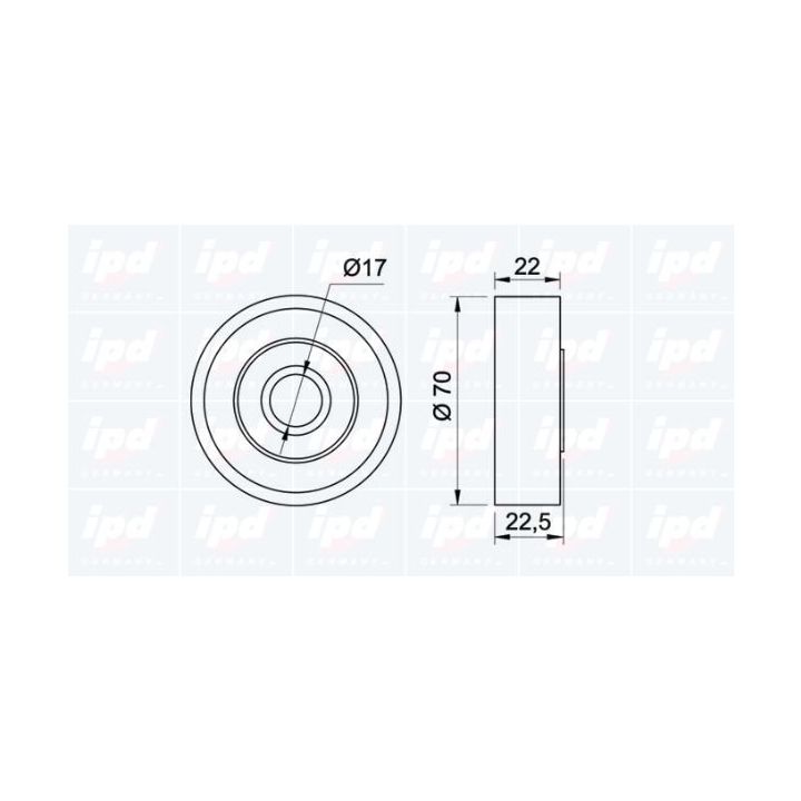 Kreipiantysis skriemulys, V formos rumbuotas diržas IPD 15-0971