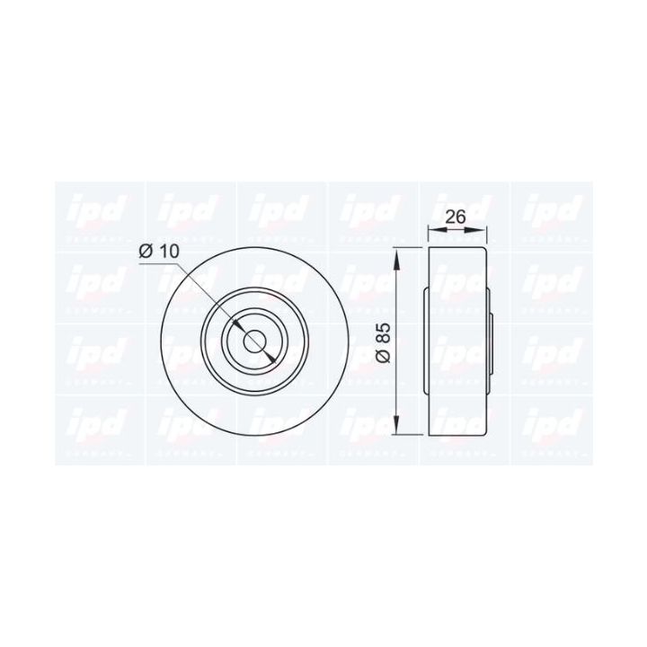 Kreipiantysis skriemulys, V formos rumbuotas diržas IPD 15-0974