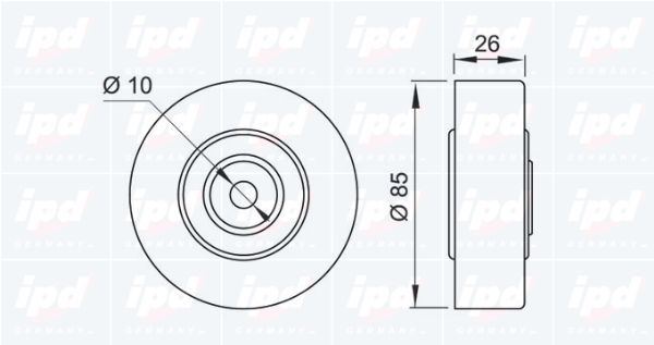 Kreipiantysis skriemulys, V formos rumbuotas diržas IPD 15-0974