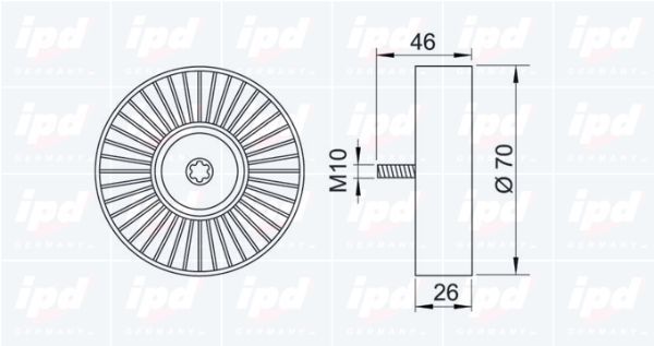 Kreipiantysis skriemulys, V formos rumbuotas diržas IPD 15-3132