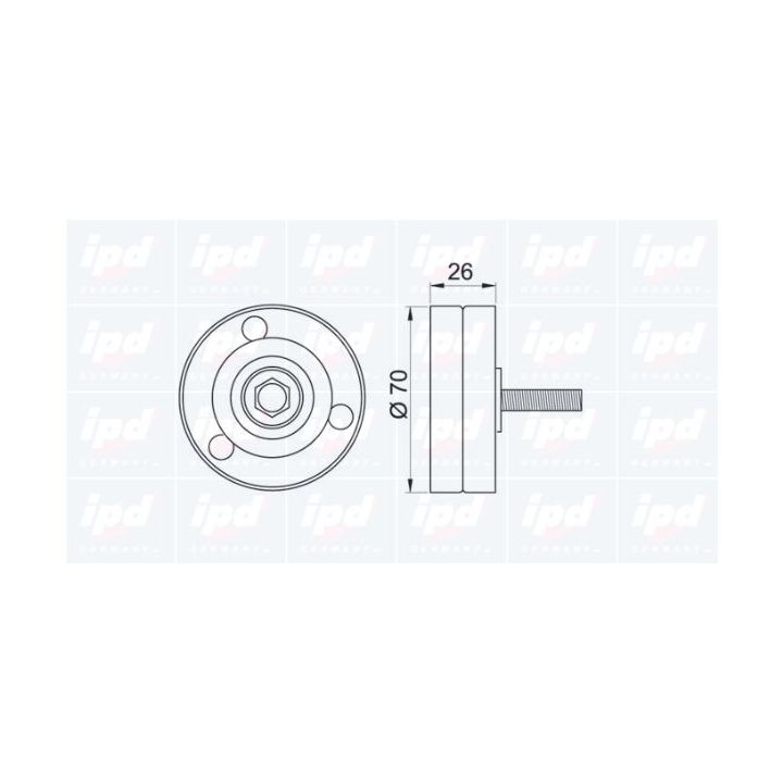 Kreipiantysis skriemulys, V formos rumbuotas diržas IPD 15-3331