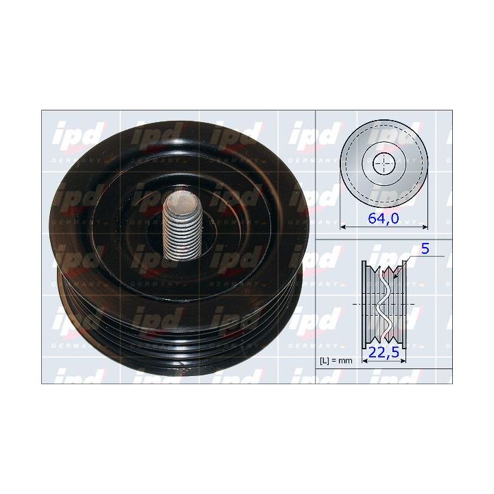 Kreipiantysis skriemulys, V formos rumbuotas diržas IPD 15-3871