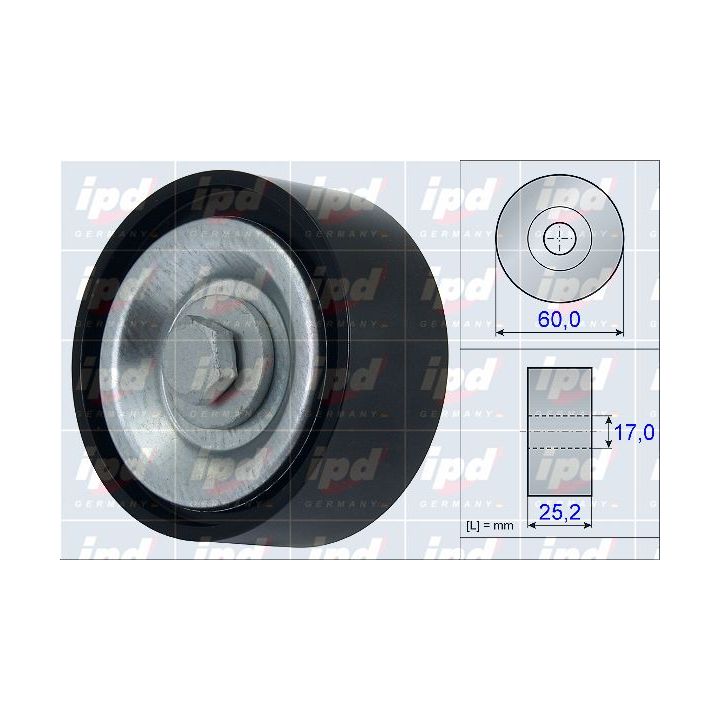 Kreipiantysis skriemulys, V formos rumbuotas diržas IPD 15-3890