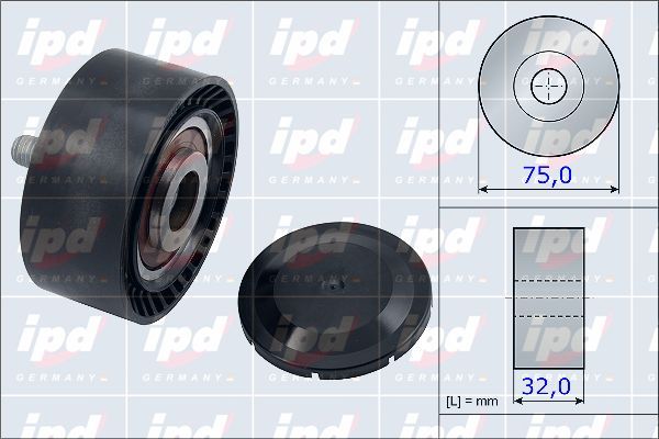 Kreipiantysis skriemulys, V formos rumbuotas diržas IPD 15-3898