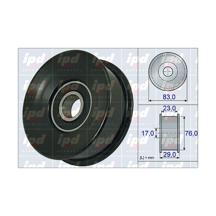 Kreipiantysis skriemulys, V formos rumbuotas diržas IPD 15-3899