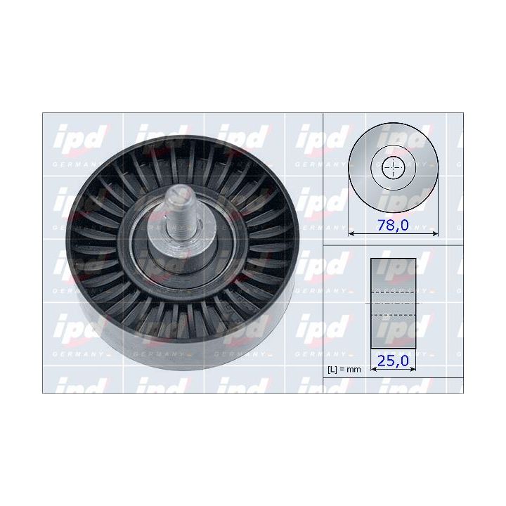 Kreipiantysis skriemulys, V formos rumbuotas diržas IPD 15-3911