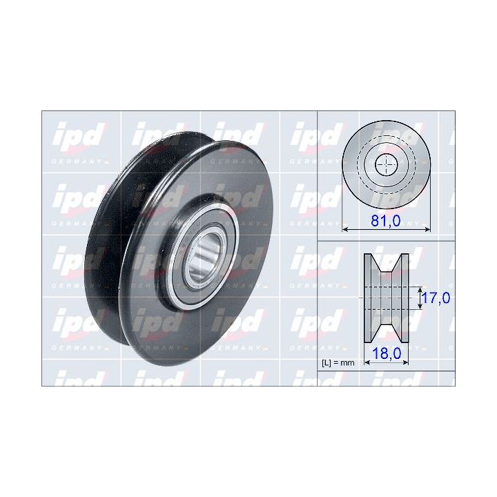 Kreipiantysis skriemulys, V formos rumbuotas diržas IPD 15-3922