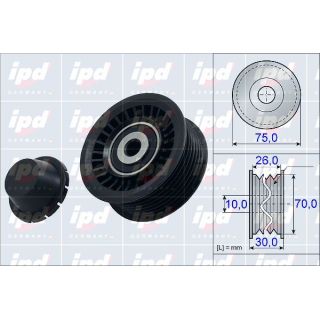 Kreipiantysis skriemulys, V formos rumbuotas diržas IPD 15-3974