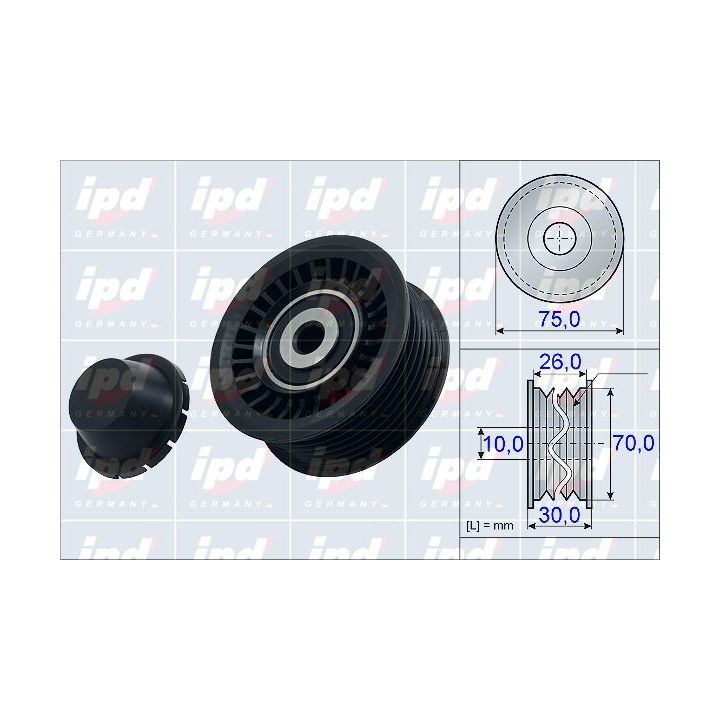 Kreipiantysis skriemulys, V formos rumbuotas diržas IPD 15-3974