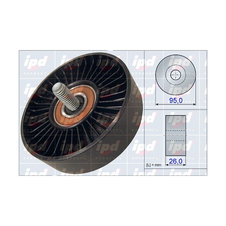 Kreipiantysis skriemulys, V formos rumbuotas diržas IPD 15-3993