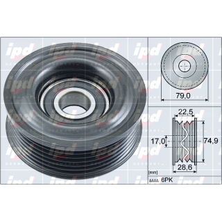 Kreipiantysis skriemulys, V formos rumbuotas diržas IPD 15-4031