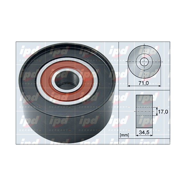 Kreipiantysis skriemulys, V formos rumbuotas diržas IPD 15-4083