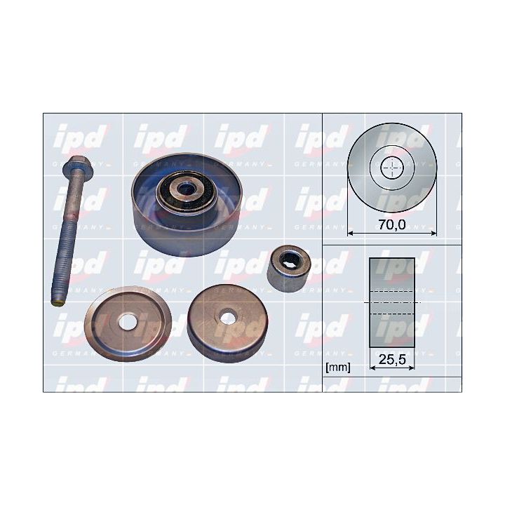 Kreipiantysis skriemulys, V formos rumbuotas diržas IPD 15-4085