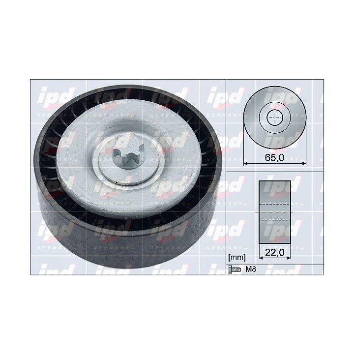 Kreipiantysis skriemulys, V formos rumbuotas diržas IPD 15-4110