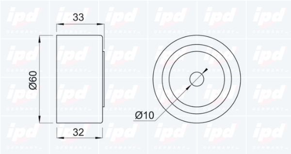 Kreipiantysis skriemulys, paskirstymo diržas IPD 14-0200