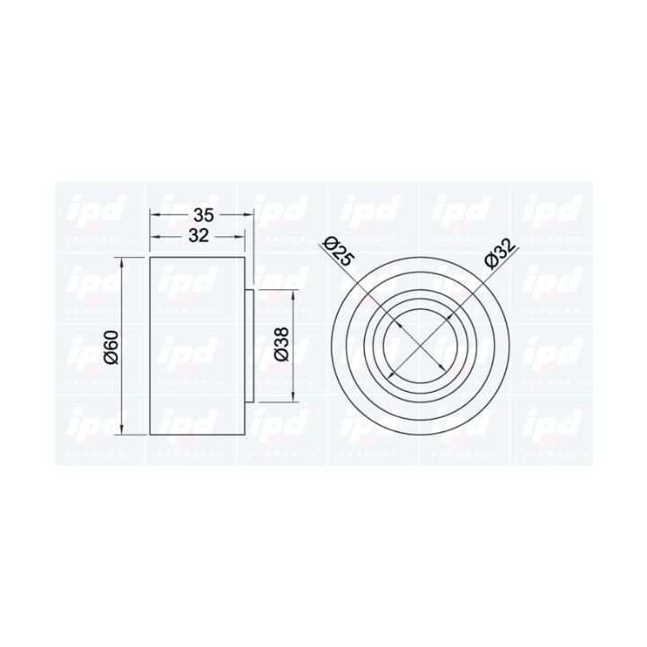 Kreipiantysis skriemulys, paskirstymo diržas IPD 14-0208