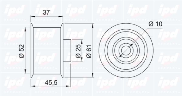 Kreipiantysis skriemulys, paskirstymo diržas IPD 14-0563