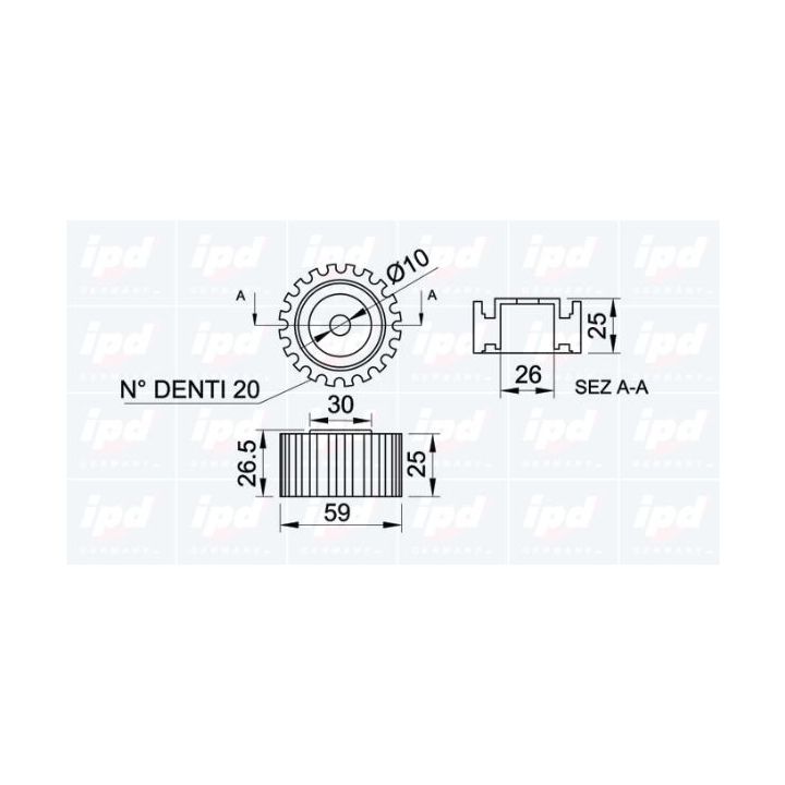 Kreipiantysis skriemulys, paskirstymo diržas IPD 15-0058