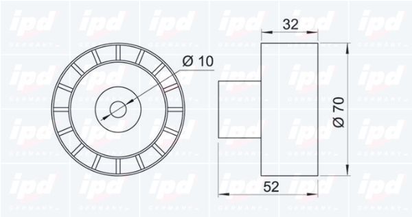 Kreipiantysis skriemulys, paskirstymo diržas IPD 15-0156