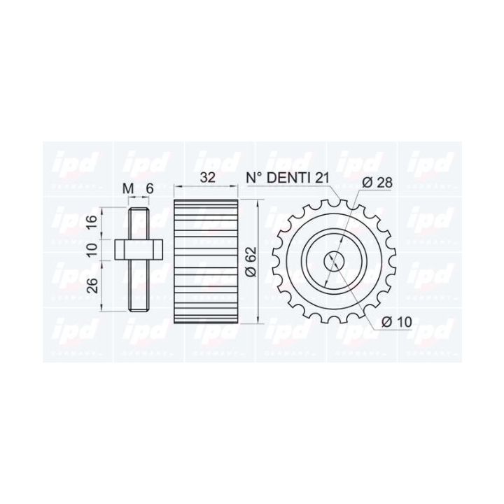Kreipiantysis skriemulys, paskirstymo diržas IPD 15-0328