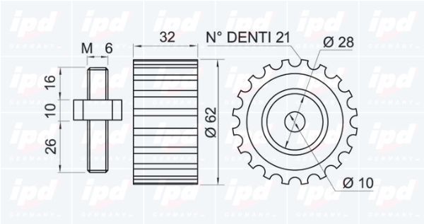 Kreipiantysis skriemulys, paskirstymo diržas IPD 15-0328