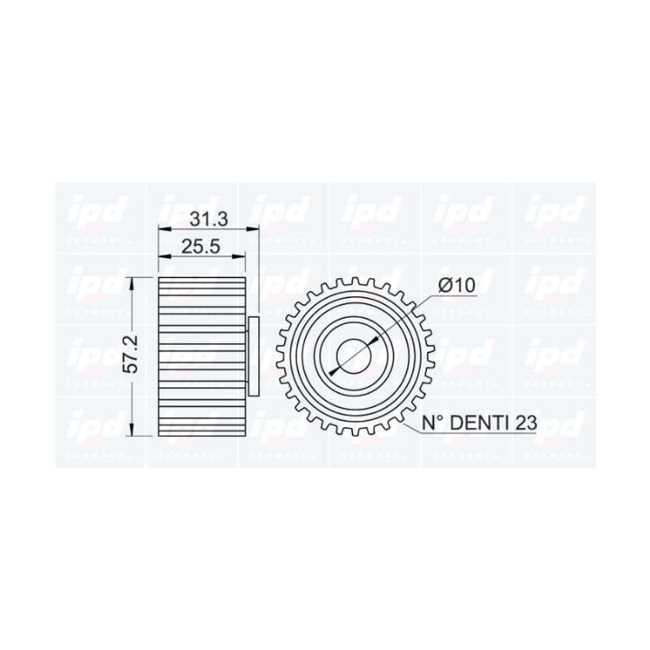 Kreipiantysis skriemulys, paskirstymo diržas IPD 15-0751