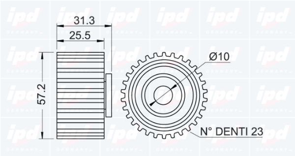 Kreipiantysis skriemulys, paskirstymo diržas IPD 15-0751