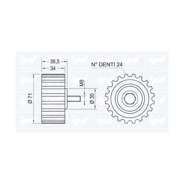 Kreipiantysis skriemulys, paskirstymo diržas IPD 15-0846