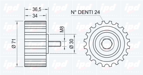 Kreipiantysis skriemulys, paskirstymo diržas IPD 15-0846