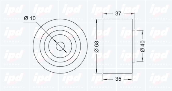 Kreipiantysis skriemulys, paskirstymo diržas IPD 15-0968