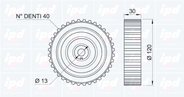Kreipiantysis skriemulys, paskirstymo diržas IPD 15-1057