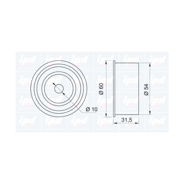 Kreipiantysis skriemulys, paskirstymo diržas IPD 15-3151