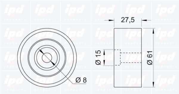 Kreipiantysis skriemulys, paskirstymo diržas IPD 15-3207
