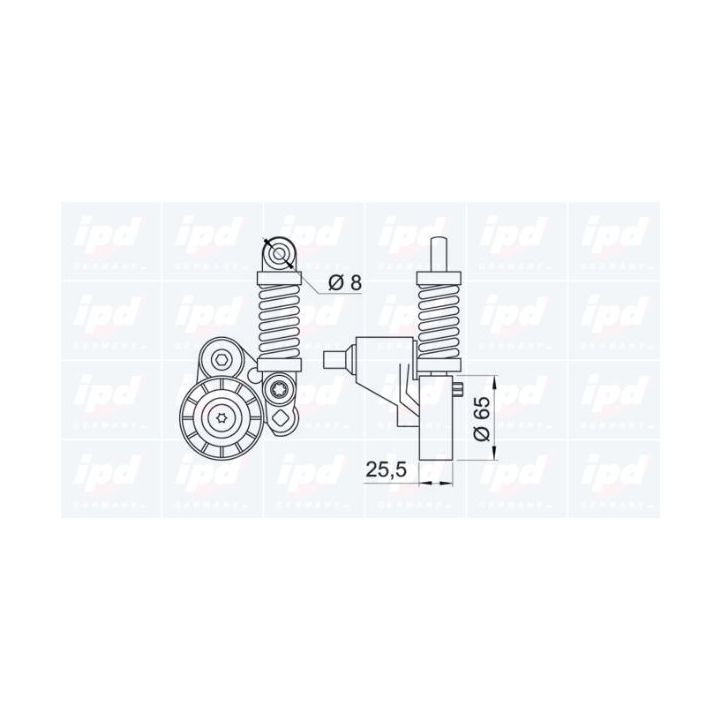 Diržo įtempiklis, V formos rumbuotas diržas IPD 10-0694