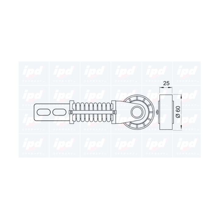 Diržo įtempiklis, V formos rumbuotas diržas IPD 10-0747