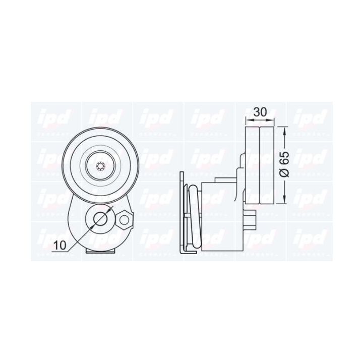 Diržo įtempiklis, V formos rumbuotas diržas IPD 10-1056