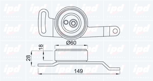 Diržo įtempiklis, V formos rumbuotas diržas IPD 14-0042