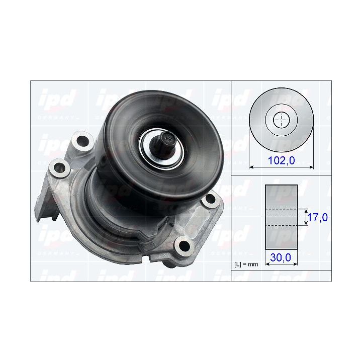 Diržo įtempiklis, V formos rumbuotas diržas IPD 15-3701