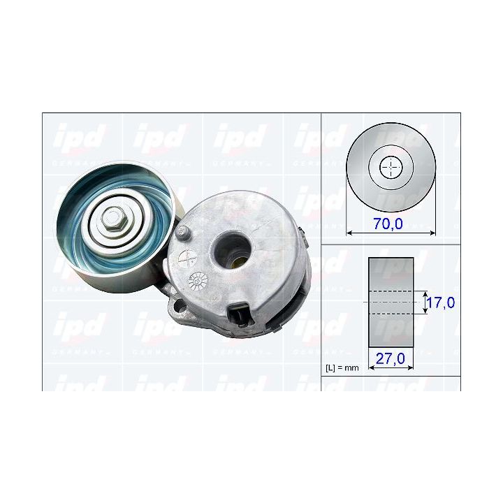 Diržo įtempiklis, V formos rumbuotas diržas IPD 15-3807