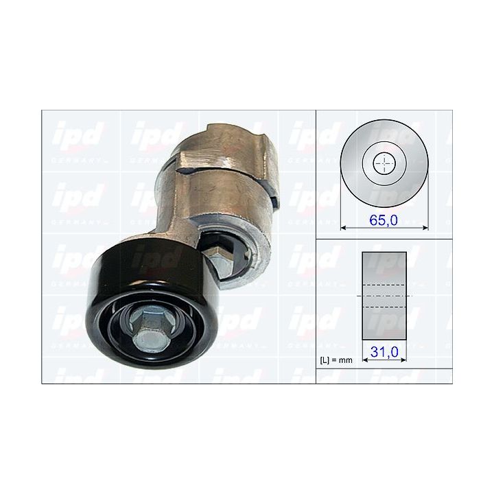 Diržo įtempiklis, V formos rumbuotas diržas IPD 15-3838